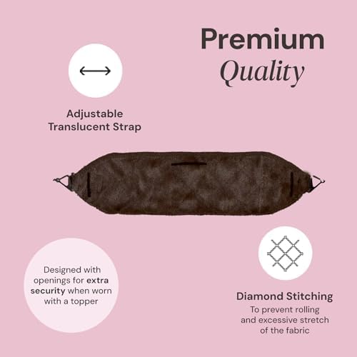 MILANO COLLECTION Glueless Top Grip for Hair Topper & Wiglets, Adjustable Translucent Strap with Side Openings, Top Headband for Your Wig or Topper, Includes Clips, Brown, Large - Image 5