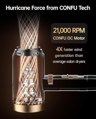 Hair Dryer, CONFU Blow Dryer with Diffuser, 21000PRM Professional Hairdryer - Image 3