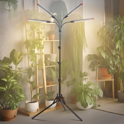 4‑Head Full Spectrum Standing Grow Light for Tall Indoor Plants - Image 7