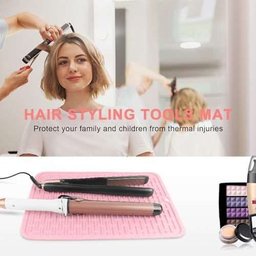 AMIJEAL Oversize Silicone Heat Resistant Mat for Hair Tools(14.2" x 11") - Image 2