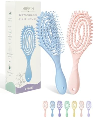 HIPPIH 2 Pack Hair Brush - Wet Dry Detangler Brush, Hair Brushes for Women by HIPPIH