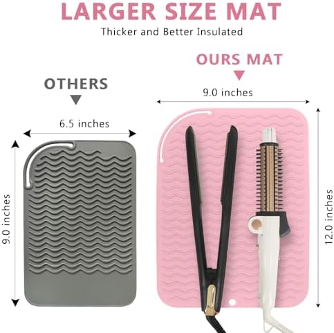 Larger Size Silicone Heat Resistant Mat for Hair Tools(12" x 9") - Image 3