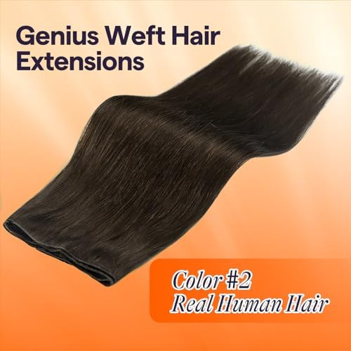 Full Shine Genius Weft Hair Extensions Brown Weft Extensions 16 Inch 50G - Image 2