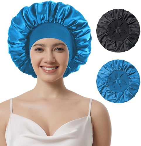 2pcs Satin Bonnet for Sleeping, Silk Hair Sleep Bonnets for Women by Simapu