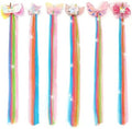 6 Pcs Unicorn Hair Bows Hair Clips For Girls Rainbow Hair Extensions For Kids Toddler Kids Ponytails Hand-made Cute Glitter Hair Accessories by xuxisowo