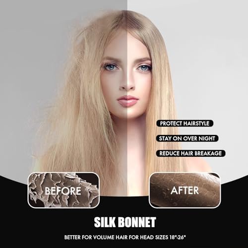 Silk Bonnet for Women,Adjustable Double Layer Sleep Cap - Image 2