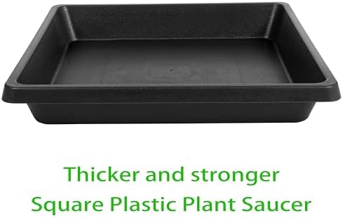 16 Inch 2 Pack Square Plant Saucer, Plant Saucers for Indoors, Large Heavy Duty Plastic Flower Plant Trays for Pots, Under Plant Water Catcher Tray for Potted Plants Outdoors (16"-Black) - Image 4
