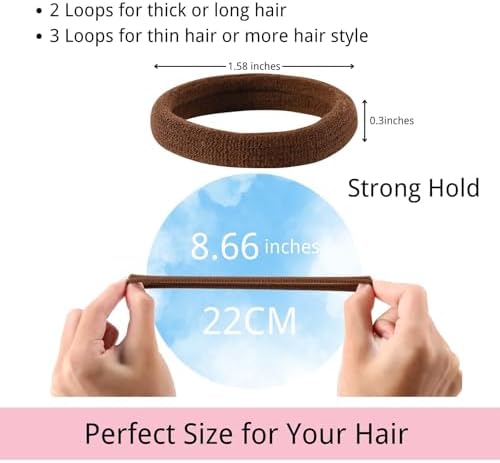LuSeren 120 Pcs No Damage Hair Ties for Thick Hair, Large Soft Seamless Nylon Hair Elastics for Women, Ponytail Holders, Hair Accessories – Neutral Colors - Image 2