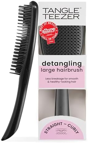 Tangle Teezer Large Ultimate Detangler Brush, Straight to Wavy Hair, Black by TangleTeezer