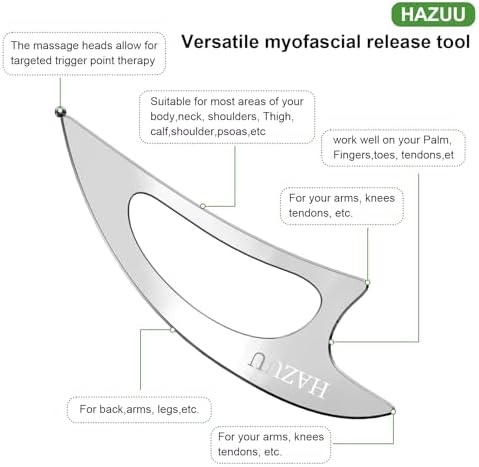 Stainless Steel Guasha Scraping Massage Tool for Soft Tissue Therapy, Ideal for Back, Legs, Arms, Neck, Shoulder Relief (Moon Shape) - Image 2