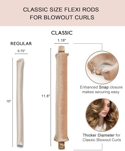 Classic Heatless Curls Overnight Rods No Heat Hair Curlers to Sleep Jumbo Foam Large Hair Rollers for Medium Long Hair Blowout Look, Heatless Flexible Curling Rod Set with Satin Wrap for Sleeping - Image 3