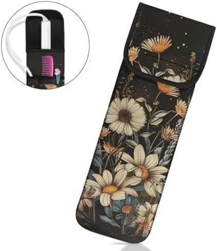Tie-Dye Curling Iron Case Heat Resistant Travel Bag Cow Print Curling Iron Covers for Travel Portable Curling Iron Organizers and Storage Neoprene Straightener Holder - Image 2