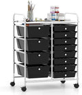 Giantex 12 Drawer Rolling Cart with Drawers, Storage Organizer Cart for Classroom Office School Teacher, Mobile Drawer Cart for Tools, Crafts, Small Printer, Black by Giantex