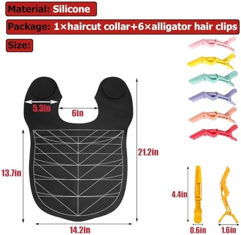 Hair Cutting Guide Cape Hair Cutting Collar for Hairstylists with Guidelines Weighted Hair Cutting Mat Silicone Waterproof Haircut Shoulder Mat (Gray) - Image 5
