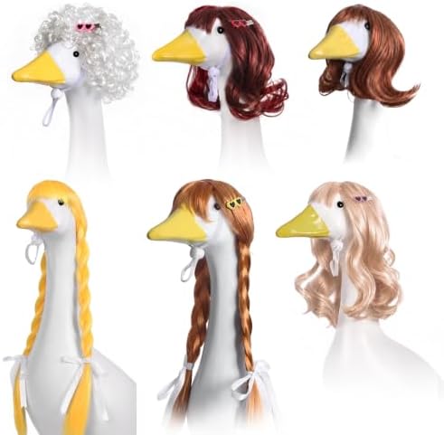 4Pcs Porch Goose Wigs Set Porch Goose Outfits Accessories for Outdoor Statue Accessories Garden Patio Yard Goosey Decoration (6pcs Set) by Unknown