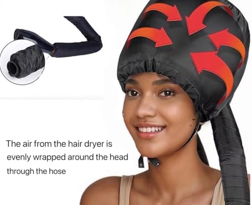 Hair Dryer Bonnet with Plopping Net,Hair Drying Bonnet for Blow Dryer,Portable Home Deep Conditioning Hair Care Hot Cap，Speed Up the Drying - Image 6