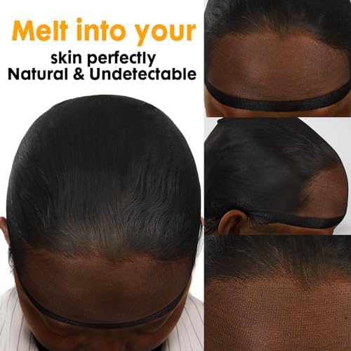BEEOS Black SKINLIKE HD Wig Cap, 24 Pieces Invisible and Sheer Breathable Ultra-thin Stretchy Stocking Caps for Lace Front Wigs, Bald Cap for Women - Image 3