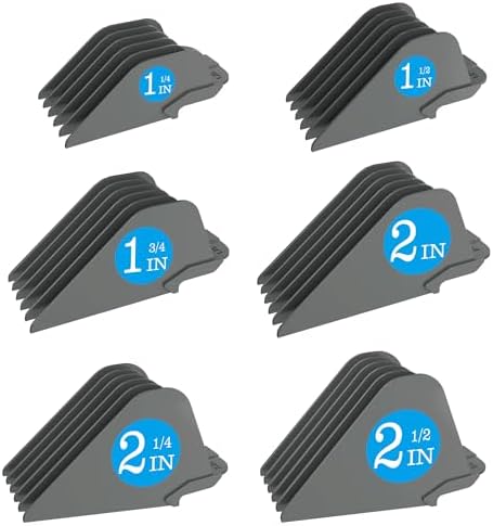 Clipper Guards for Wahl 10 12 14 16 18 20 Hair Clipper Guards 6pcs Extra Long Clipper Guard Attachments 2.5 Inch Clipper Guides Multiple Sizes Universal 2.5", 2.25", 2", 1.75", 1.5", 1.25" (Dark Gray) by CR8GR8