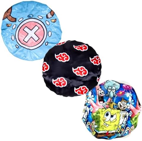 3 PCS Satin Bonnet Set for Women & Men, Silky Sleep Caps for Hair Protection, Adjustable Elastic Bonnet (A2) by CrownLimitedSupply