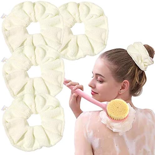 Ivyu Microfiber Hair Drying Scrunchies Towel Fiber - Buns Large Big Jumbo Scrunchie for Curl Hair for Shower Wet Anti Frizz Hair Products Absorbent Fast Terry Cloth Sleep Scrunchy for Women Girls by Ivyu