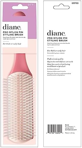 Diane Pro Nylon Pin Styling Hair Brush for Detangling, Separating, Shaping and Defining Wet Thick or Curly Hair, Glides Through Tangles with Ease (Pack of 2) - Image 6