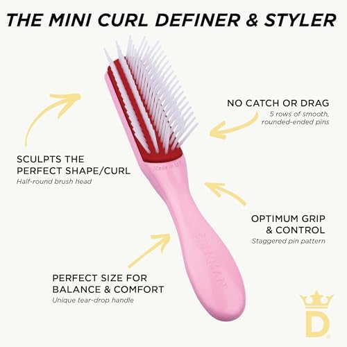 Denman Mini Curl & Blow-Dry Styling Brush – Define Curls, Smooth Frizz & Style Short Hair with Precision, D14 Floral Fantasy (Floral Fantasy) - Image 5