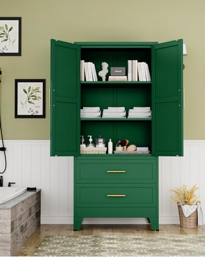 71" Metal Garage Storage Cabinet with 2 Doors 2 Adjustable Shelves - Image 4