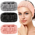 3 Pack Microfiber Towel Headbands for Women & Girls, Soft Facial Hair band for Washing Face, Makeup, Spa & Skincare, Elastic Adjustable Fash Wash Headbands by Unknown