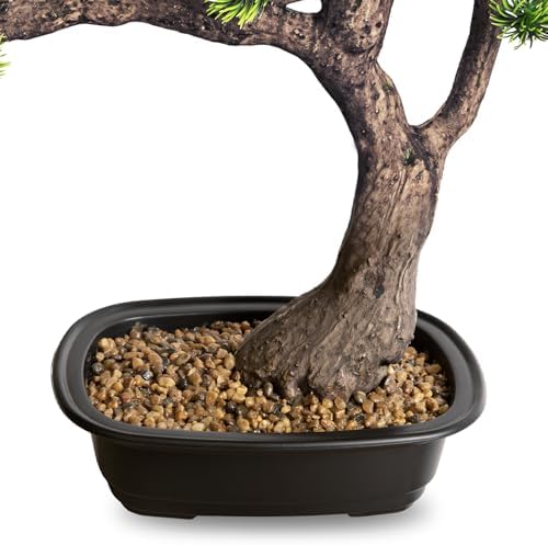 Artificial Bonsai Tree 15" Tall with Realistic Wood, Fake Bonsai, Fake Plant for Office Desk & Home, Japanese Decor, Housewarming Gift - Image 6