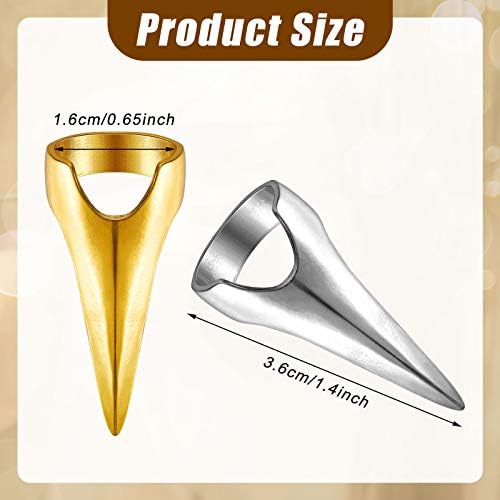 Hicarer 10 Pcs Stitch Braids Tool Metal Finger Rings Hair, Silver and Gold - Image 2