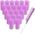 20PCS Plastic Hair Rollers Set 2.5cm/1in Heatless Rollers Hair Curlers Snap on Rollers Self Grip Rollers Hairdressing Curlers Tools for DIY Hairdressing Hair Salon (Purple) by MOODKEYbrand