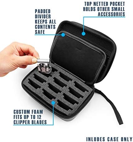 CASEMATIX Clipper Blade Holder Case, Black Barber Blade Storage Case - Image 4