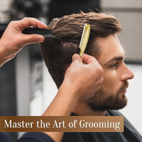 Facón Hair Razors for Cutting Hair - Professional Hair Styling Razor Kit with 11 Replacement Blades, Stainless Steel Hair Cutting Tool for Salon & Home, Premium Hair Thinning Texturizing Faether Razor - Image 4