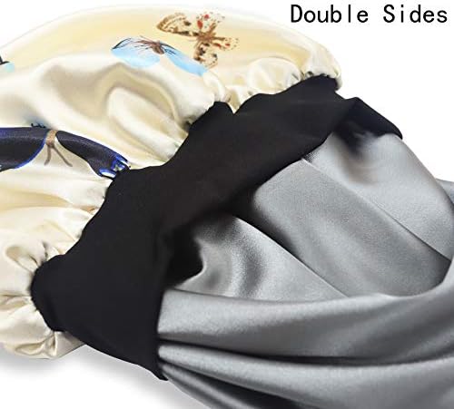 Kids Satin Bonnet Double Layer Wide Elastic Band Sleep Cap - Image 4