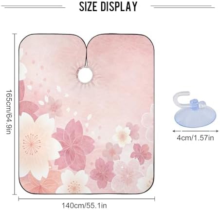 Blueangle Cherry Blossom Barber Cape Waterproof Salon Hairdresser Cape with Adjustable Snap Closure, Perfect for for Men Salon and Home Use - Image 3