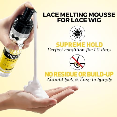 8.45 FL OZ Lace Melting and Holding Mousse Glue-Less Hair Adhesive for Wigs, Extra Hold Lace Melting Mousse Adhesive Wig Spray for Closure Wigs Extensions, Wig Melting Mousse Supreme Hold for Wig Hair - Image 3