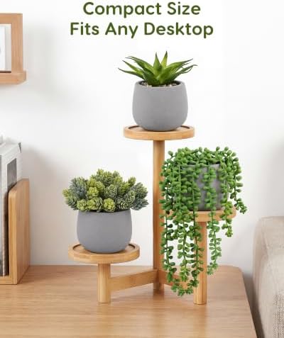 Artificial Succulents Plants in Grey Pots (Set of 3) - Faux String of Pearls, Aloe & Sedum Potted Plants Small Fake Plants Indoor for Home Office Table Desk Shelf Kitchen Bathroom Decor - Image 6
