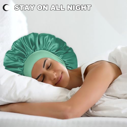 Extra Large Satin Bonnet Hair Cap, 17inches Silk Bonnet for Sleeping - Image 2
