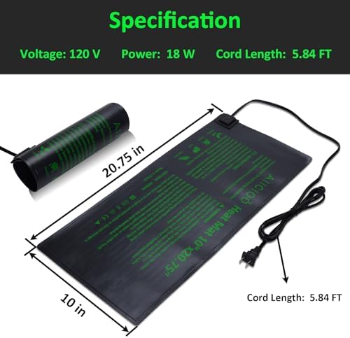AIICIOO 2 Pack Seedling Heat Mats 10"x 20.75" Warm Hydroponic Heating Pad for Indoor Gardening, Seed Starting Germination, Greenhouse, Brewing - Image 2