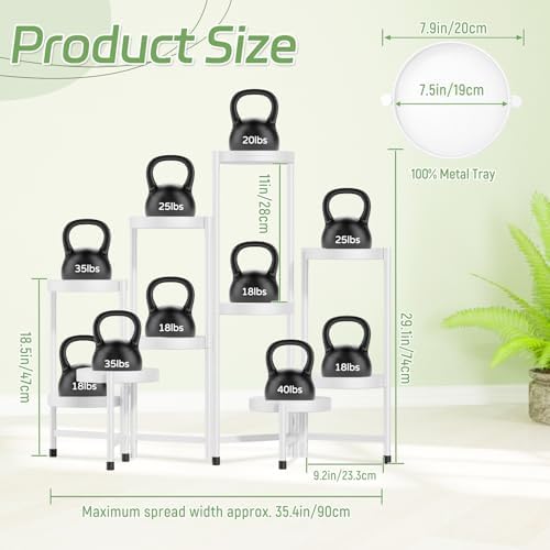 iDavosic.ly Plant Stand Indoor Outdoor, 10 Tier Metal Corner Shelf, White - Image 2