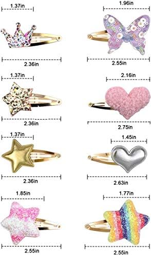 Gingbiss 16 Pcs Girls Hair Clips, Cute Sparkly Snap Hair Barrettes for Kids - Image 2