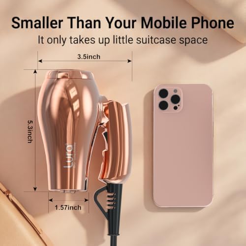 LURA Auto Dual Voltage Mini Travel Hair Dryer with Diffuser for Women - Image 2