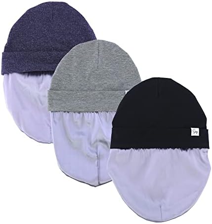 Jersey Beanie Hat for Newborn Baby Boys Girls Silky Satin Lined Hats Bonnet Toddler Infant Little Kids Beanies Caps - Image 3
