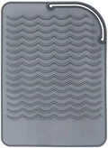 Heat Resistant Mat for Curling Iron, Flat Irons and Hair Straightener Hair Styling Tools 9" x 6.5", Food Grade Silicone, Grey by AFT90