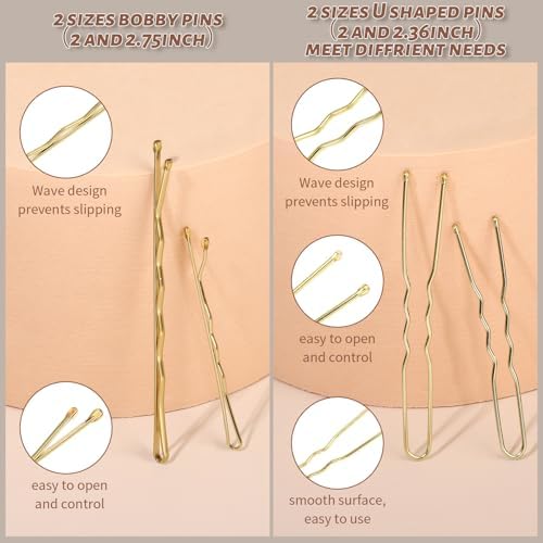 Teenitor 300pcs Blonde Bobby Pins Hair Pins and Hair Bands for Women Girls - Image 6