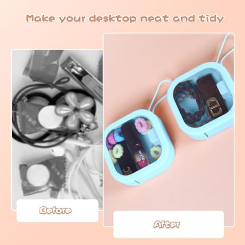 Hair Tie Organizer, Small Portable Hair Accessories Storage Can Be Stackable or Hung on the Wall, Small Items Holder for Jewelry Hair Stuff Hair Clip Cotton Swab - Image 4