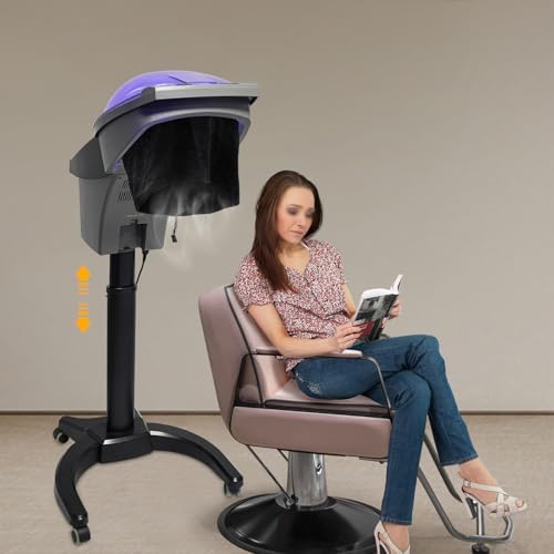 Standing Hair Steamer with 7 Light, Professional Deep Conditioning Hairing Steamer, 700W Hooded Floor Household Hair Care Machine, Oil Treatment Dyeing Machine for Salon, Barbershop, Home, Black - Image 5