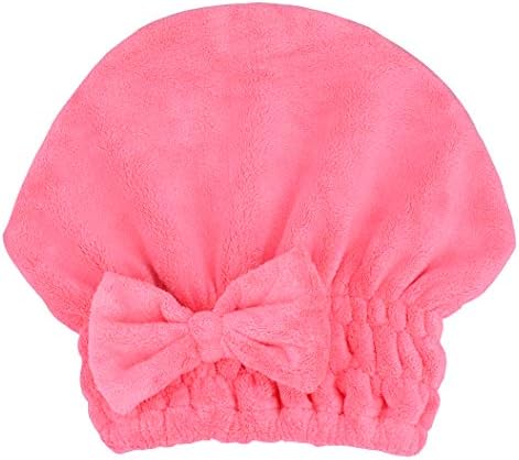 HOPESHINE Microfiber Hair Towel Cap for Women Wet Short or Long Curly Hair Super Absorbent Turbans Anti Frizz Great Gift for Women and Girls (Black+Rose red, 2) - Image 2