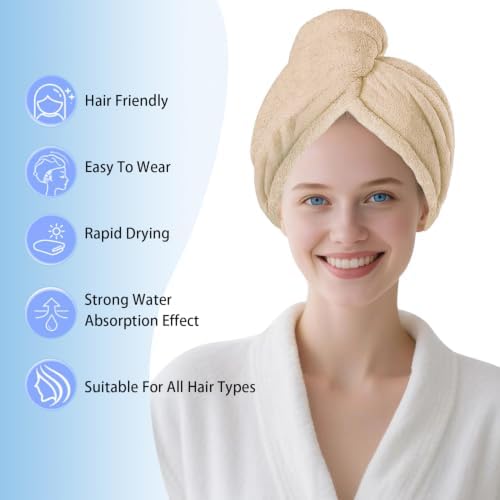 Microfiber Hair Drying Towel Wrap,Hair Turbans Towel for Wet Hair - Image 2