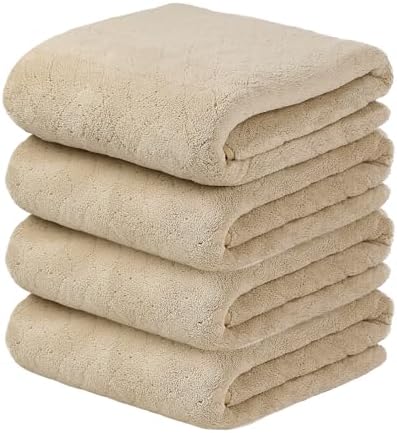JML Bath Towels, Pack of 4, 30"x60", Large, Camel by JML
